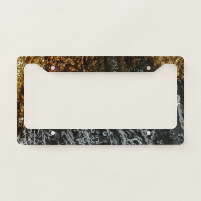 Brown and black pattern license plate frame (Front)