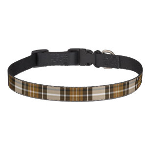 Brown And Black Plaid Pet Collar