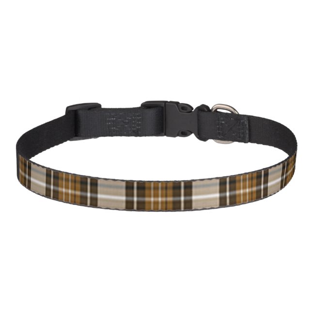 Brown And Black Plaid Pet Collar (Front)