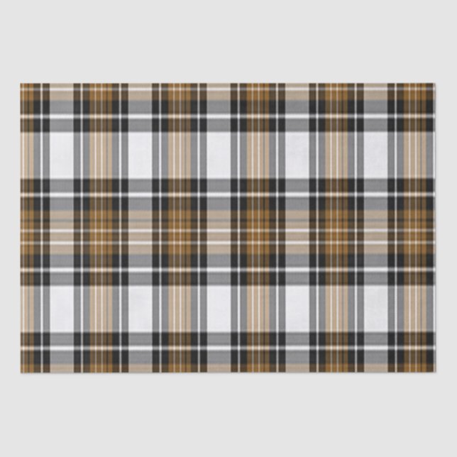 Brown And Black Plaid Tissue Paper (Front)