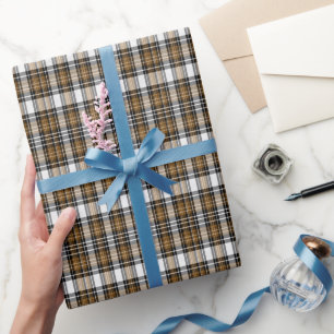 Brown And Black Plaid Wrapping Paper