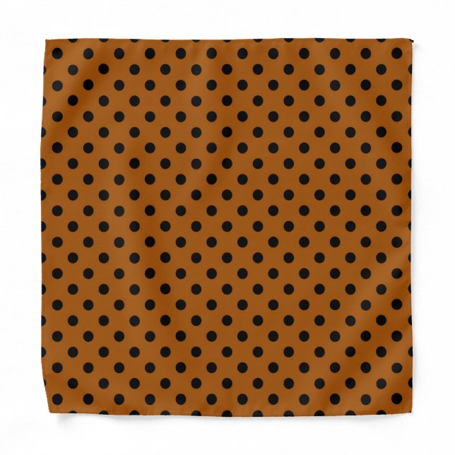 Brown and Black Polka Dots Bandana (Front)