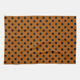 Brown and Black Polka Dots Kitchen Towel