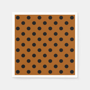Brown and Black Polka Dots Napkins