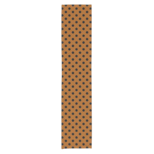 Brown and Black Polka Dots Short Table Runner
