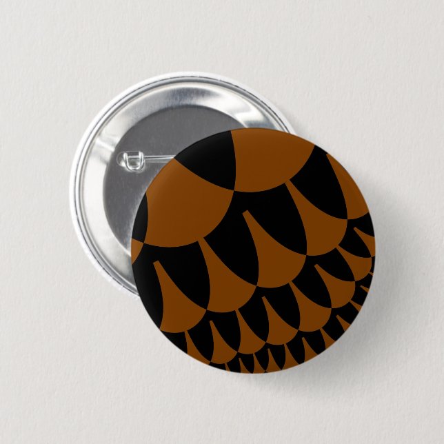 Brown and Black Scales Pinback Button (Front & Back)