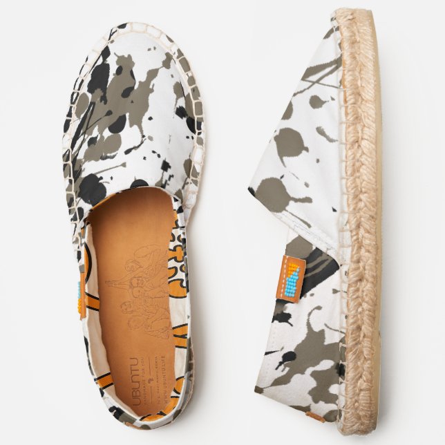 Brown and Black Splash and Drip Art Espadrilles (Side)