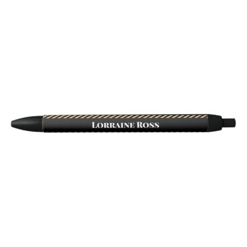 Brown and black stripe  professional black ink pen