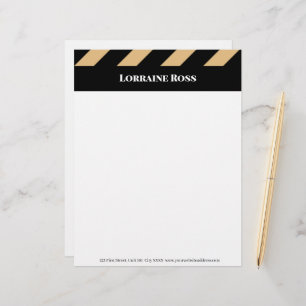 Brown and black stripe professional letterhead