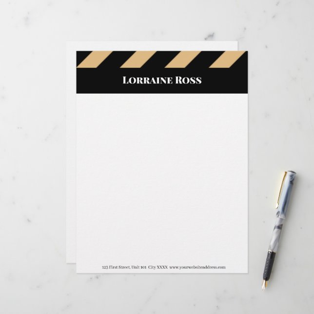 Brown and black stripe  professional letterhead (Front/Back In Situ)