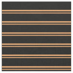 [ Thumbnail: Brown and Black Stripes Fabric ]
