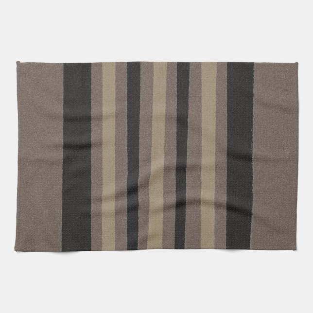 Brown and Black Stripes Kitchen Towel (Horizontal)