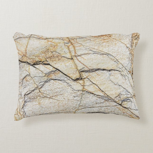 Brown and Black Textured Mable Stone  Accent Pillow (Front)