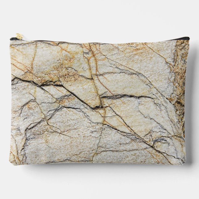 Brown and Black Textured Mable Stone  Accessory Pouch (Front)