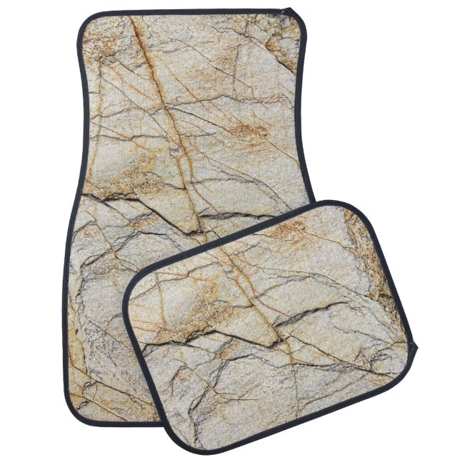 Brown and Black Textured Mable Stone  Car Floor Mat (Set)