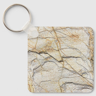 Brown and Black Textured Mable Stone Keychain