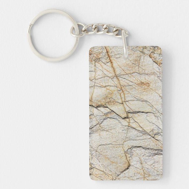 Brown and Black Textured Mable Stone  Keychain (Front)
