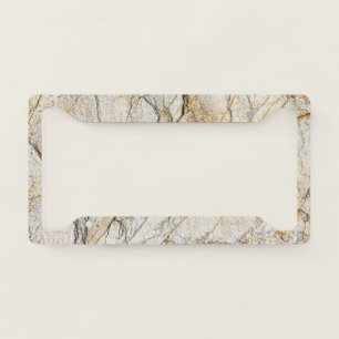Brown and Black Textured Mable Stone License Plate Frame