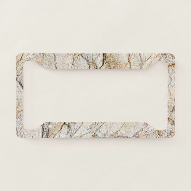 Brown and Black Textured Mable Stone  License Plate Frame (Front)