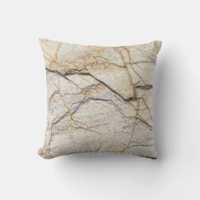 Brown and Black Textured Mable Stone  Outdoor Pillow (Front)