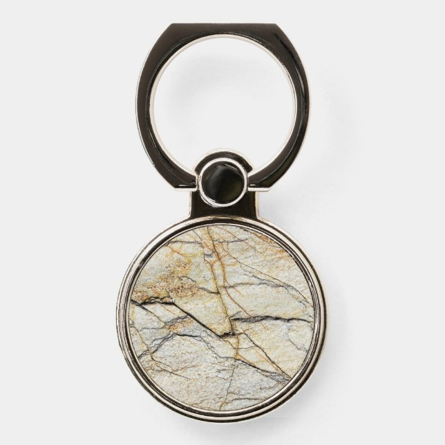 Brown and Black Textured Mable Stone  Phone Ring Stand (Front)