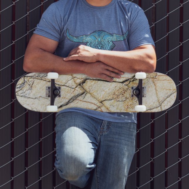 Brown and Black Textured Mable Stone  Skateboard (Outdoor 3)