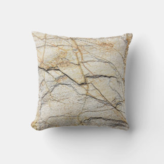 Brown and Black Textured Mable Stone  Throw Pillow