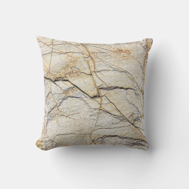 Brown and Black Textured Mable Stone  Throw Pillow (Front)