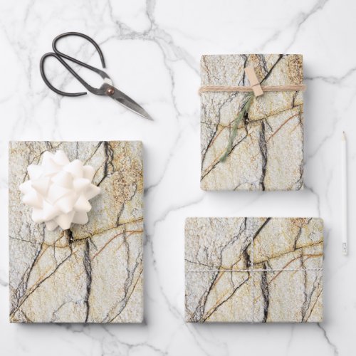 Brown and Black Textured Mable Stone Wrapping Paper Sheets