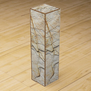 Brown and Black Textured Mable Stone Wine Box