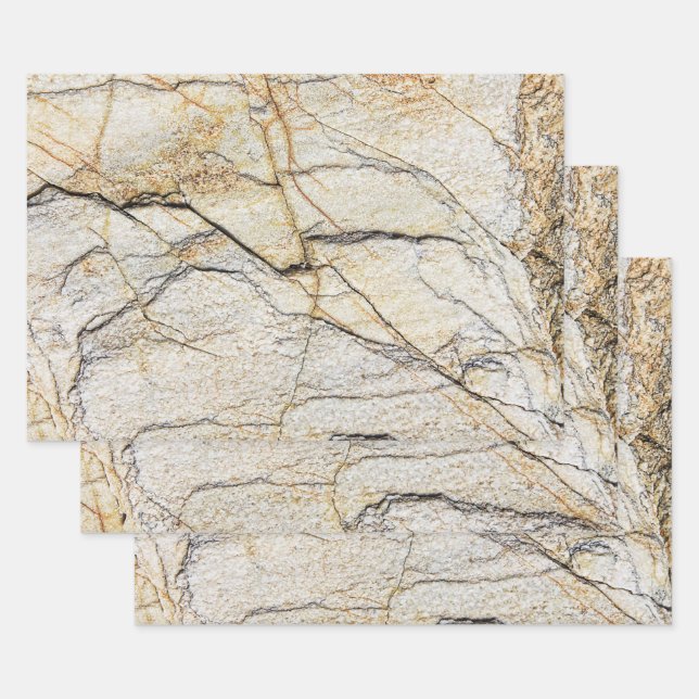 Brown and Black Textured Mable Stone  Wrapping Paper Sheets (Set)