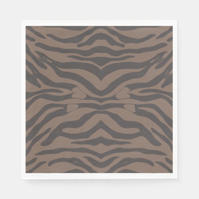 Brown and black tigar stripes napkins (Front)