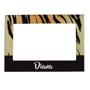 Brown and black tiger print magnetic frame