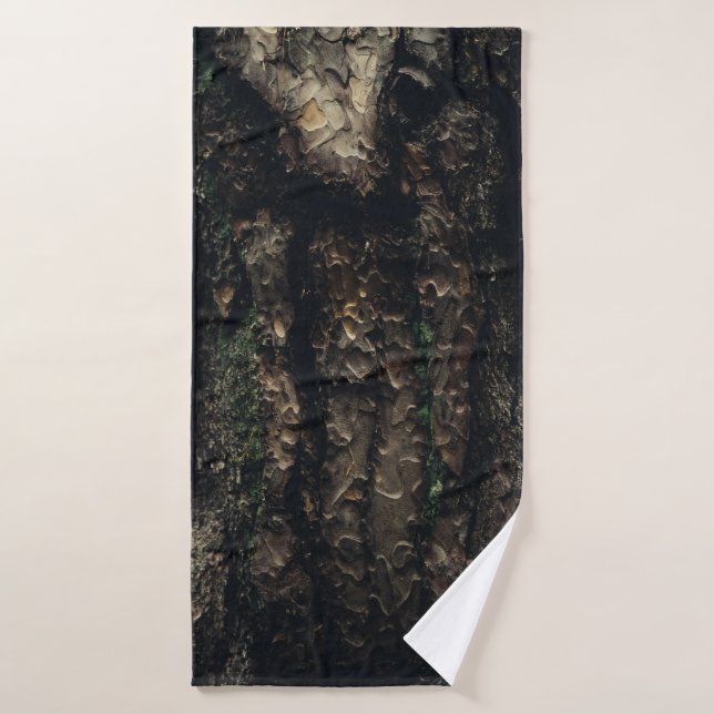 Brown and black tree trunk bath towel (Bath Towel)