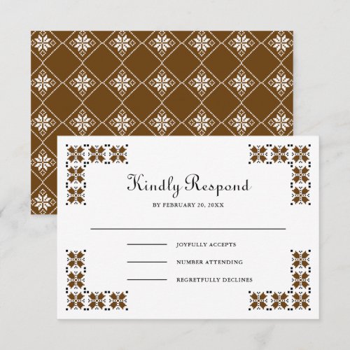 Brown and Black Ukrainian Embroidery Wedding