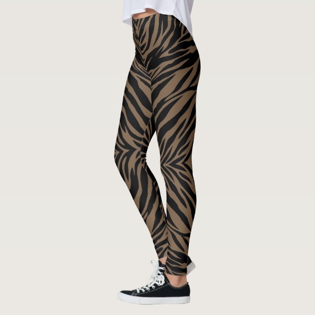 Brown and black zebra print  leggings (Left)