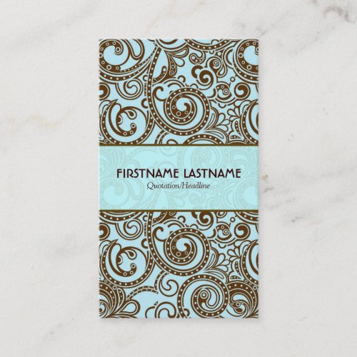 Brown And Blue Abstract Random Swirls Business Card