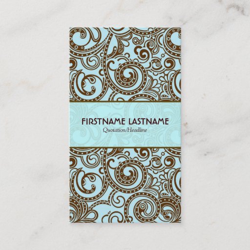 Customizable Brown And Blue Abstract Random Swirls Business Card