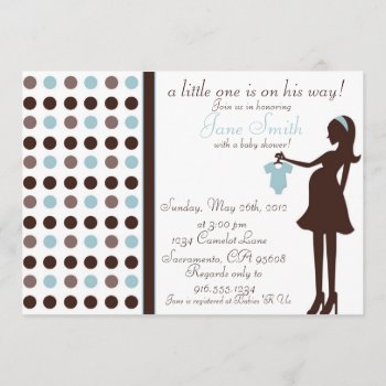 Brown And Blue Baby Boy Shower Invitation by BellaMommyDesigns at Zazzle
