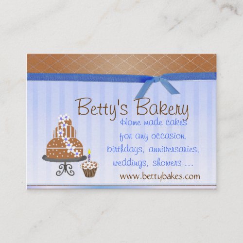 Brown and Blue Bakery Business Card