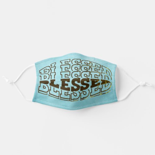 Brown and Blue Blessed Adult Cloth Face Mask