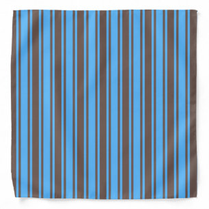 Brown and blue candy stripes bandana
