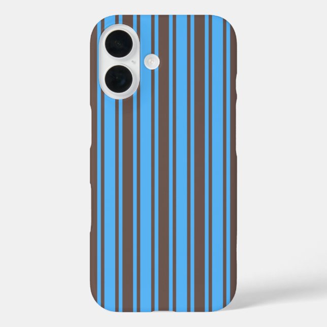 Brown and blue candy stripes Case-Mate iPhone case (Back)