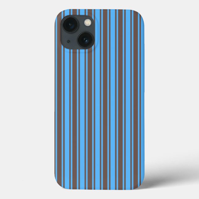 Brown and blue candy stripes Case-Mate iPhone case (Back)