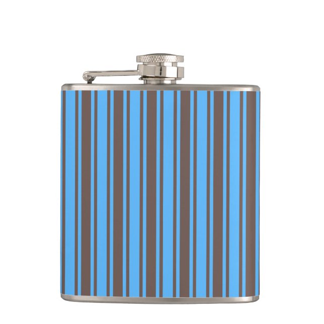 Brown and blue candy stripes flask (Front)