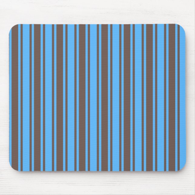 Brown and blue candy stripes mouse pad (Front)
