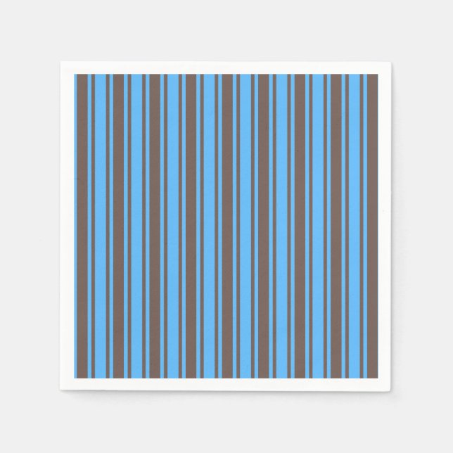 Brown and blue candy stripes napkins (Front)