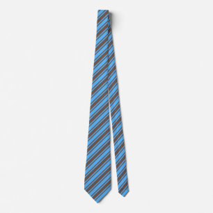 Brown and blue candy stripes neck tie