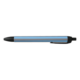 Brown and blue candy stripes pen