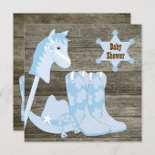 Brown and Blue Cowboy Boots Cowboy Baby Shower Invitation (Front/Back)
